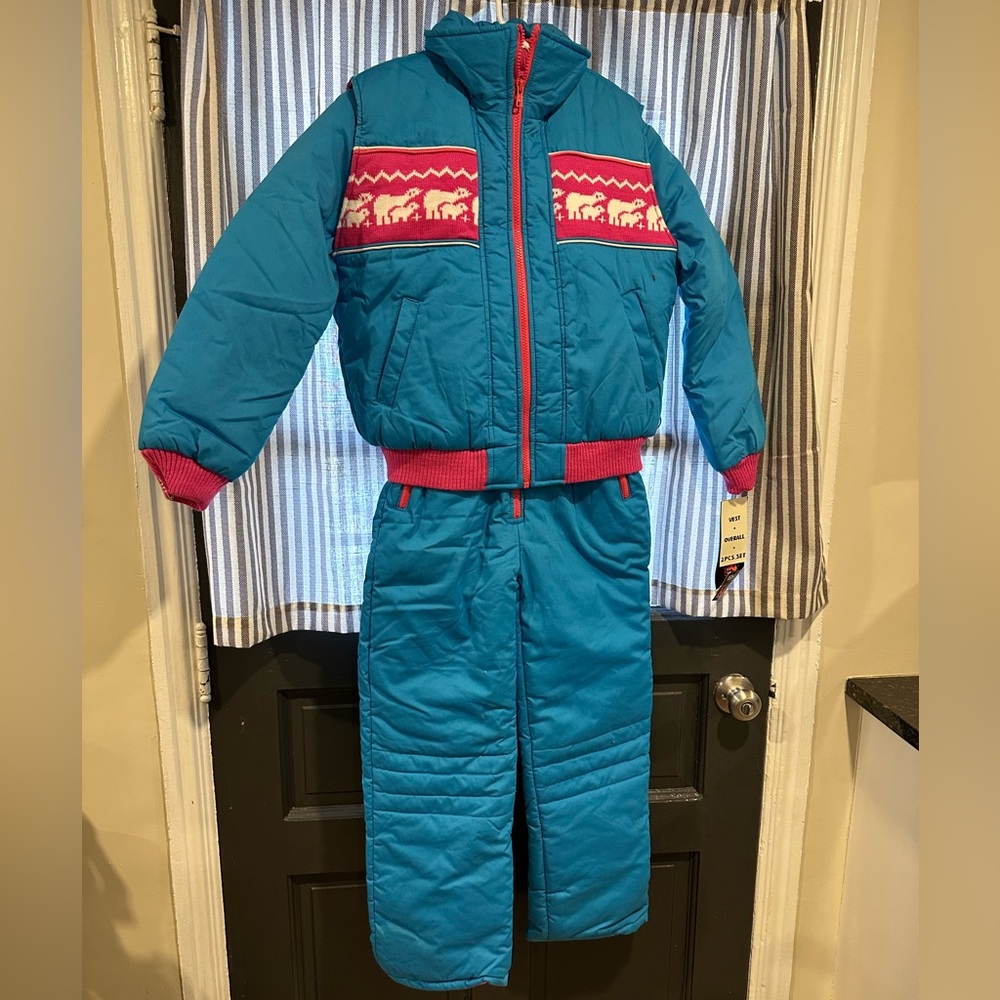 Vintage Arctic Racer Girls Youth Snowsuit NWT